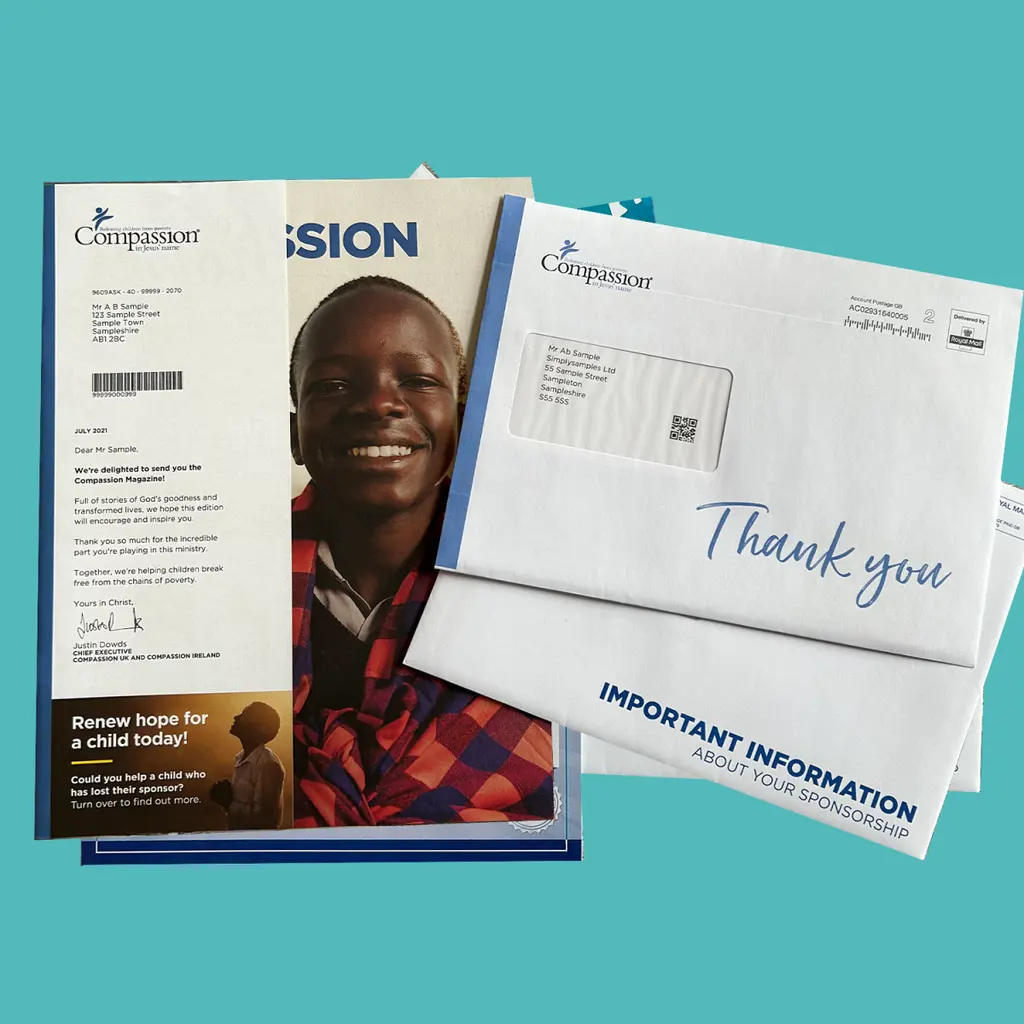 Compassion supporter welcome pack produced by Kingsline