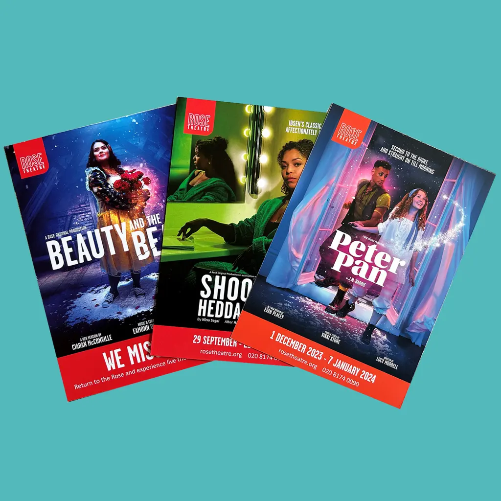 Rose Theatre door drop leaflet produced by Kingsline