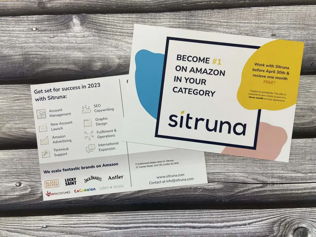 Sitruna B2B direct mail postcard produced by Kingsline